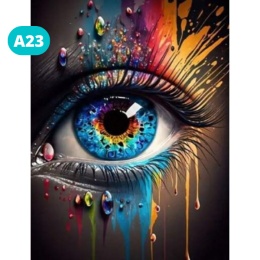 Haft Diamentowy Diamond Painting Mozaika Oko Twarz Kolory