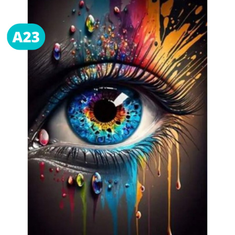 Haft Diamentowy Diamond Painting Mozaika Oko Twarz Kolory