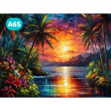 Haft Diamentowy Diamond Painting Mozaika Palmy Morze Krajobraz Dżungla