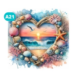 Haft Diamentowy Diamond Painting Mozaika Serce Plaża Muszle Morze