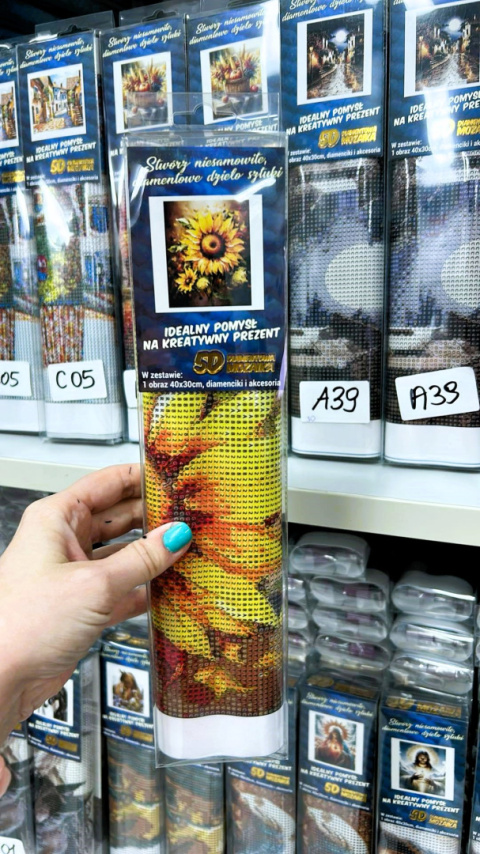 Haft Diamentowy Diamond Painting Mozaika Słonecznik Słoneczniki Kwiaty