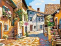 ) Haft Diamentowy Diamond Painting Mozaika Włochy Uliczka Aleja Krajobraz