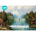 Haft Diamentowy Diamond Painting Mozaika Wodospad Góry Las