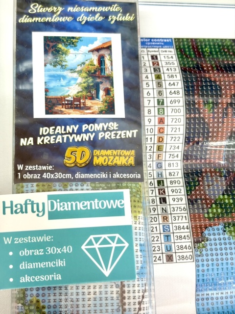 Haft Diamentowy Grecja Włochy Plaża Morze Mozaika Diamond Painting Zestaw