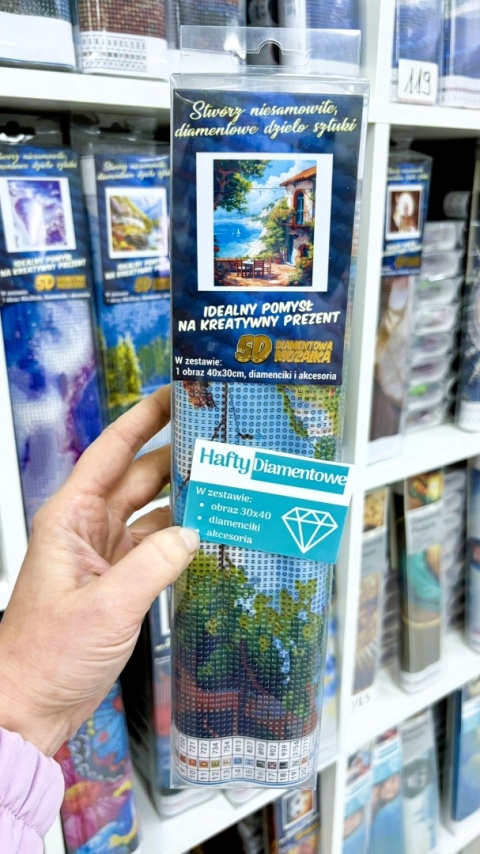 Haft Diamentowy Grecja Włochy Plaża Morze Mozaika Diamond Painting Zestaw