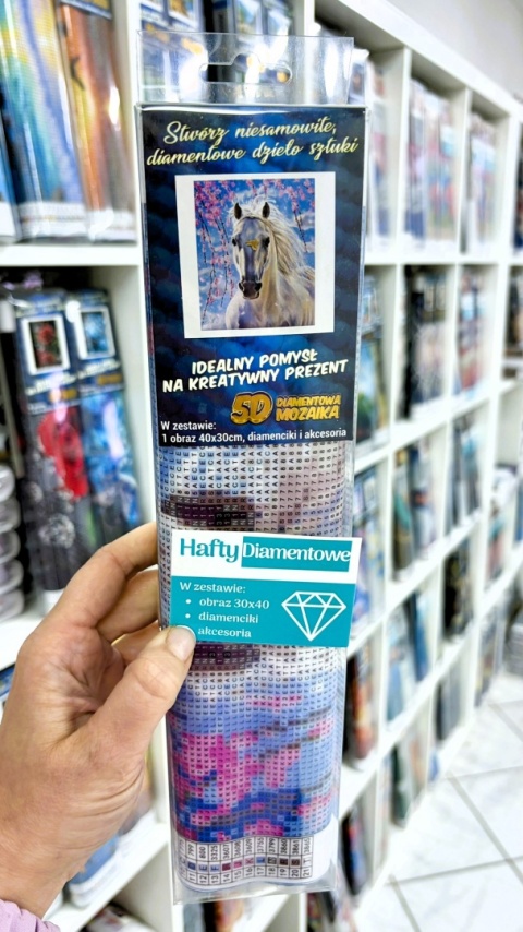 Haft Diamentowy Koń Konie Kwiaty Diamond Painting Mozaika Zestaw