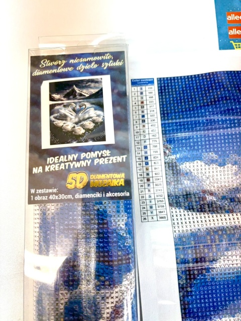 Haft Diamentowy Łabędzie Róże Góry Krajobraz Diamond Paiting Mozaika Zestaw