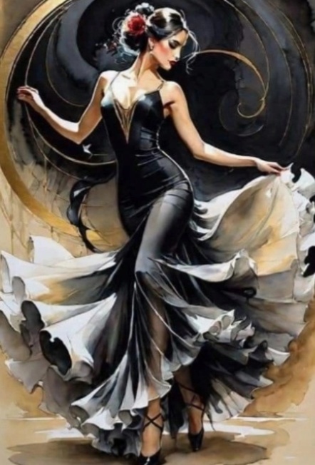 Haft Diamentowy Malowanie Diamentami Diamond Painting Mozaika Kobieta Tancerka Taniec