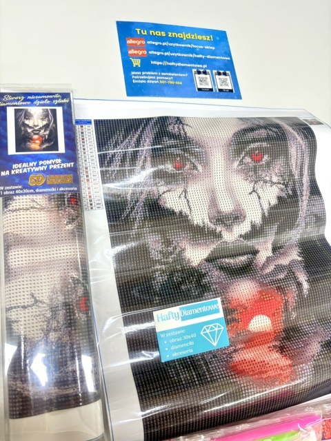 Haft Diamentowy Malowanie Diamentami Diamond Painting Mozaika Kobieta Zachód Słońca Las