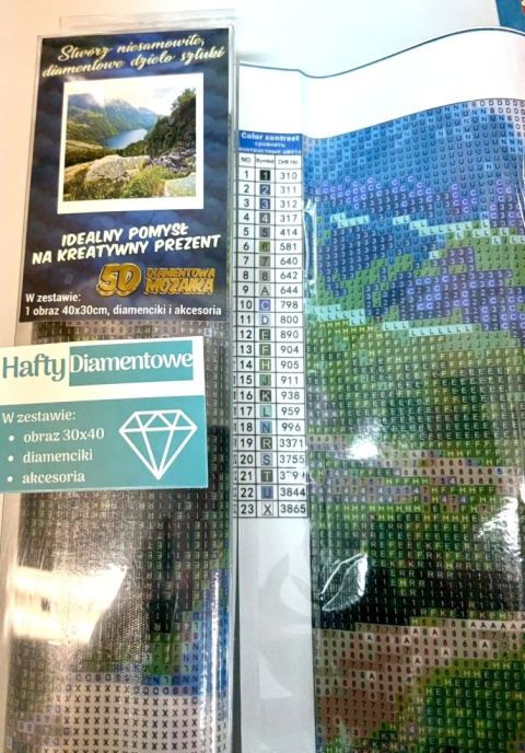 Haft Diamentowy Morskie Oko Góry Zakopane Diamond Painting Mozaika Zestaw