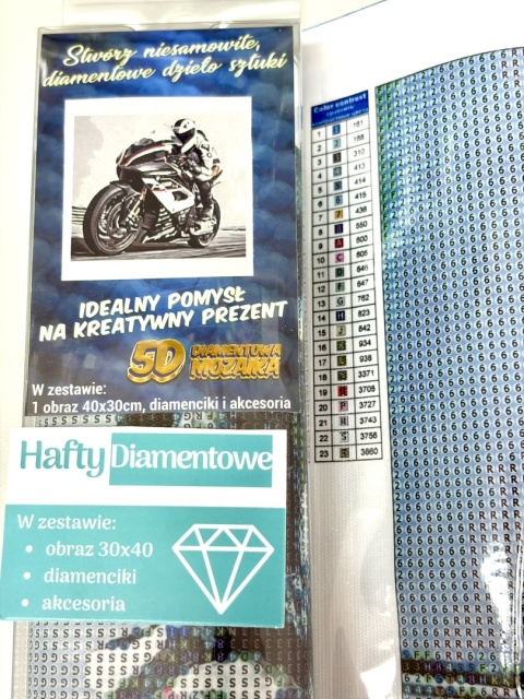 Haft Diamentowy Motor Motocykl Motocyklista Mozaika Diamond Painting Zestaw