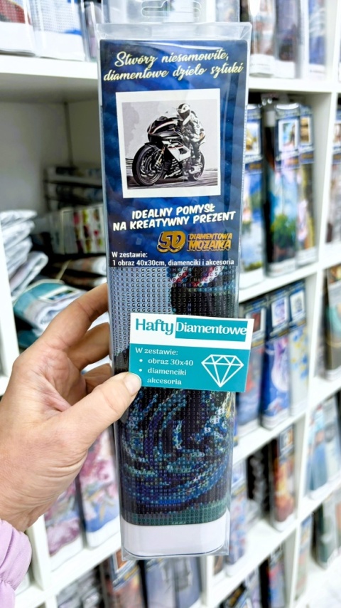 Haft Diamentowy Motor Motocykl Motocyklista Mozaika Diamond Painting Zestaw