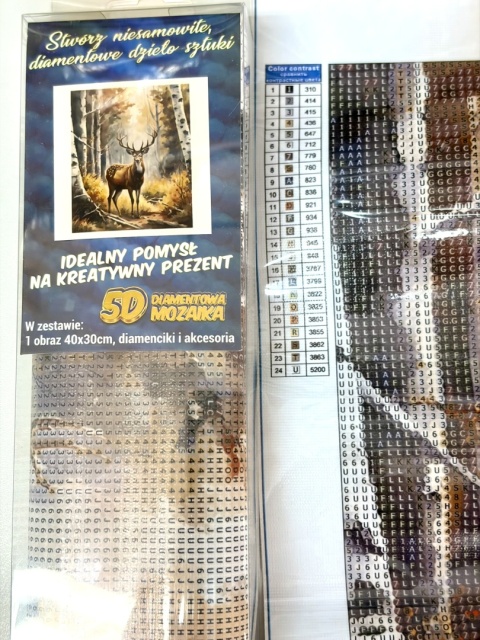 Haft Diamentowy Mozaika Diamentowa Malowanie Diamentami Jeleń Las Krajobraz