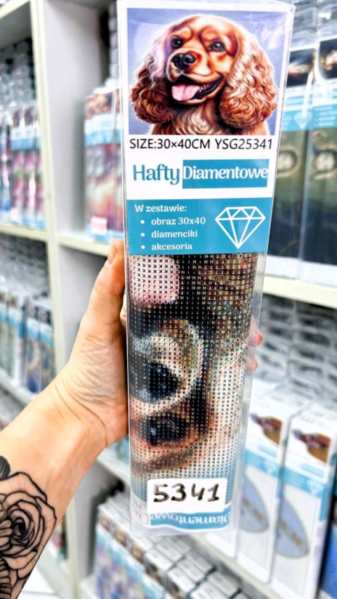 Haft Diamentowy Mozaika Diamond Painting Cocker Spaniel Pies Zwierzęta