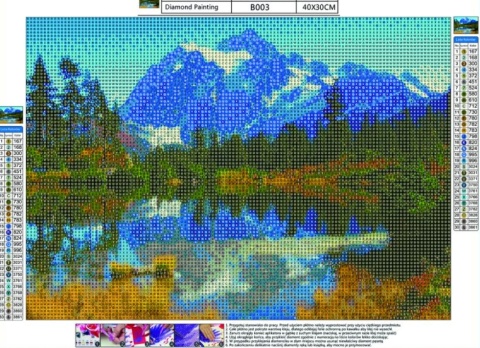 Haft Diamentowy Mozaika Diamond Painting Góry Krajobraz Pejzaż Górski