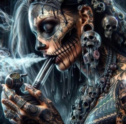 Haft Diamentowy Mozaika Diamond Painting Malowanie Diamentami Czaszka Kobieta Śmierć Zombie