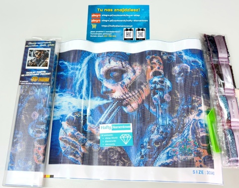 Haft Diamentowy Mozaika Diamond Painting Malowanie Diamentami Czaszka Kobieta Śmierć Zombie