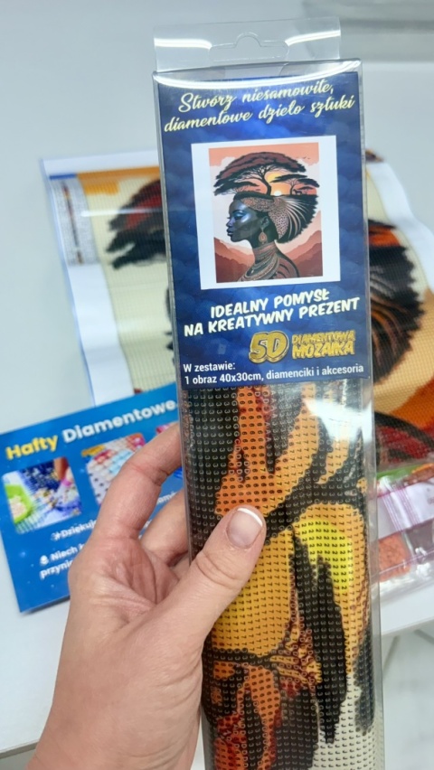 Haft Diamentowy Mozaika Diamond Painting Malowanie Diamentami Kobieta Sawanna