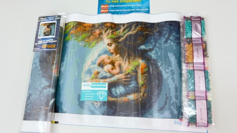 Haft Diamentowy Mozaika Diamond Painting Malowanie Diamentami Matka Mama Dziecko Drzewo Korzenie