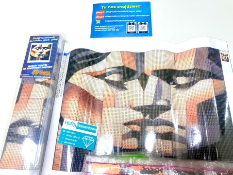 Haft Diamentowy Mozaika Diamond Painting Malowanie Diamentami Para Kobieta Pocałunek Kubistyczne