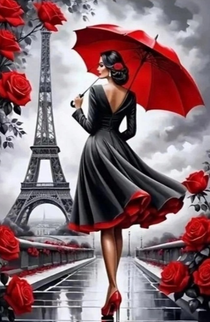 Haft Diamentowy Mozaika Diamond Painting Malowanie Diamentami Paryż Francja Wieża Eiffla Krajobraz