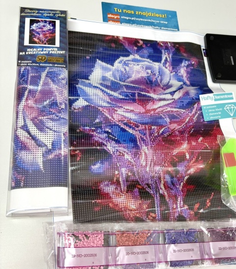 Haft Diamentowy Mozaika Diamond Painting Malowanie Diamentami Róża Kwiaty