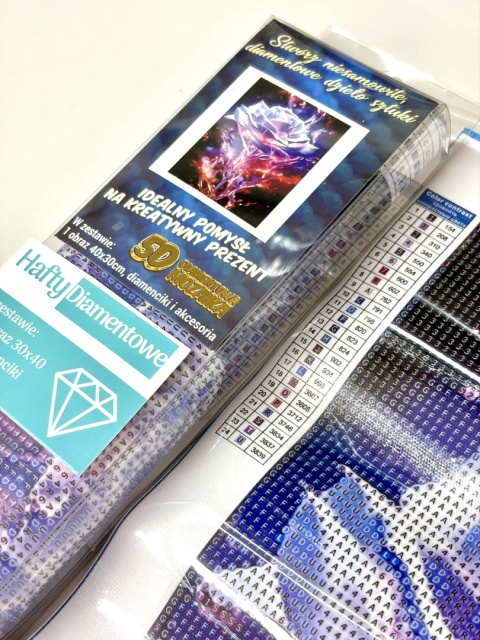 Haft Diamentowy Mozaika Diamond Painting Malowanie Diamentami Róża Kwiaty