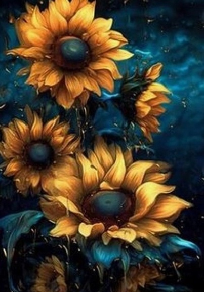 Haft Diamentowy Mozaika Diamond Painting Mozaika Kwiaty Słoneczniki