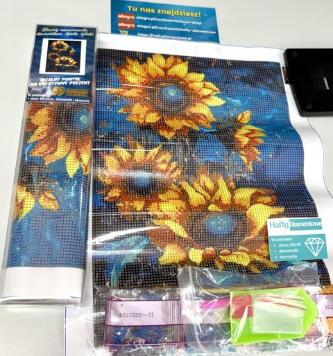 Haft Diamentowy Mozaika Diamond Painting Mozaika Kwiaty Słoneczniki