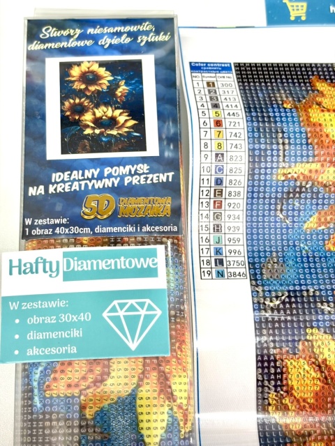 Haft Diamentowy Mozaika Diamond Painting Mozaika Kwiaty Słoneczniki