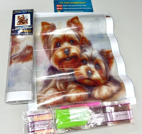 Haft Diamentowy Mozaika Diamond Painting Mozaika Pies Pieski York Jork