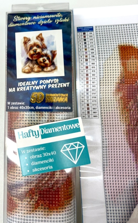 Haft Diamentowy Mozaika Diamond Painting Mozaika Pies Pieski York Jork