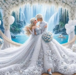 Haft Diamentowy Mozaika Diamond Painting Mozaika Ślub Księżniczka Para Miłość
