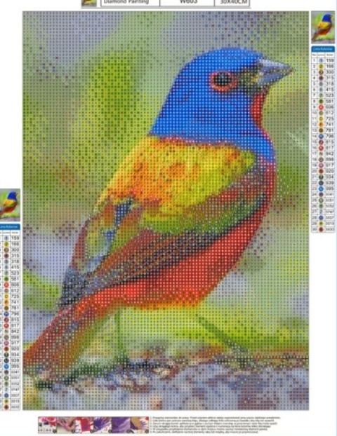 Haft Diamentowy Mozaika Diamond Painting Ptak Las Ptaki Las Krajobraz