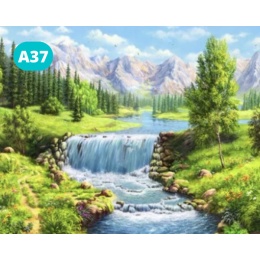 Haft Diamentowy Mozaika Diamond Painting Wodospad Krajobraz Pejzaż