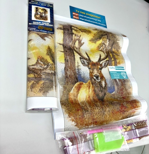 Haft Diamentowy Mozaika Jeleń Zwierzęta Las Diamond Painting