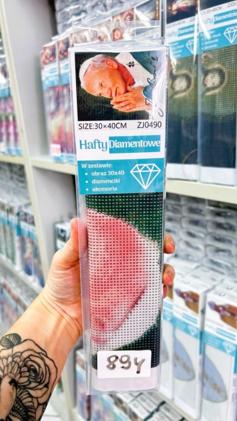 Haft Diamentowy Papież Jan Paweł II Diamond Painting Mozaika Zestaw