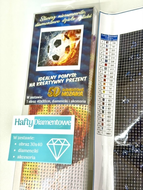 Haft Diamentowy Piłka Nożna Diamond Painting Mozaika Zestaw Kreatywny 5D