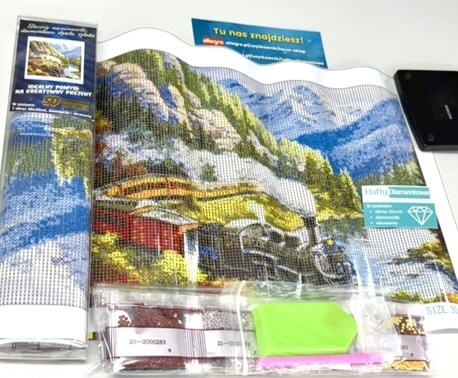 Haft Diamentowy Pociąg Lokomotywa Ciuchcia Diamond Painting Mozaika Zestaw