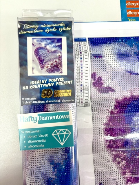 Haft Diamentowy Serce Plaża Diamond Painting Mozaika Zestaw Kreatywny