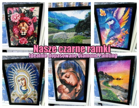 30x40 Czarna Ramka Idealnie Dopasowana do Haftu Diamentowego z Naszej Oferty