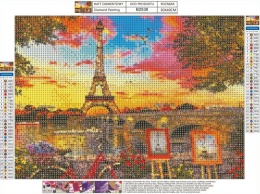 Haft Diamentowy Mozaika Diamond Painting Wieża Eiffla Paryż Francja Drzewa