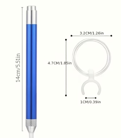 Niebieski Długopis Aplikator Na Baterie Z Lupką Powiększającą do Diamond Painting