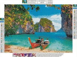 Haft Diamentowy Mozaika Diamond Painting Łódki Plaża Tajlandia Morze