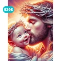 Haft Diamentowy Mozaika Diamond Painting Jezus Chrystus Dziecko Maryja