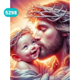 Haft Diamentowy Mozaika Diamond Painting Jezus Chrystus Dziecko Maryja