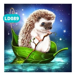 Haft Diamentowy Mozaika Diamond Painting Jeż Jeżyk Liść Dla Dzieci