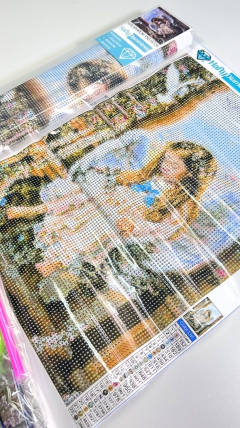 Haft Diamentowy Anioł Stróż Chrzest Komunia Mozaika Diamond Paiting Aniołek