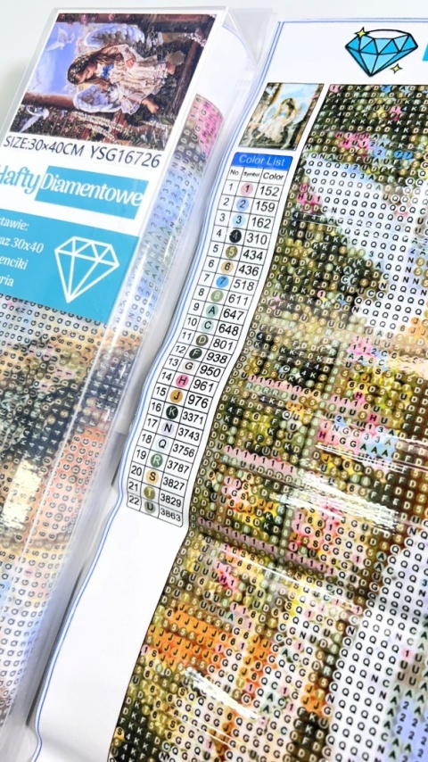 Haft Diamentowy Anioł Stróż Chrzest Komunia Mozaika Diamond Paiting Aniołek