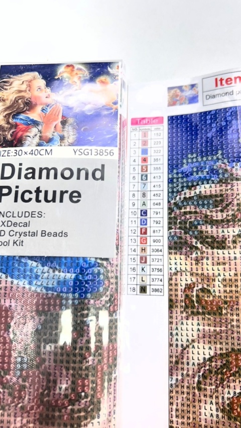 Haft Diamentowy Anioł Stróż Chrzest Komunia Mozaika Diamond Painting Aniołek